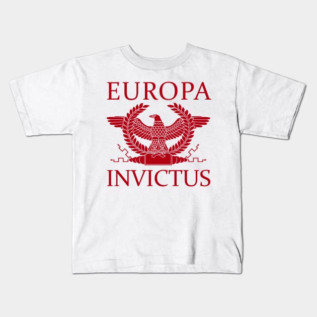 Europa Invictus - Red Eagle Kids T-Shirt by AtlanteanArts